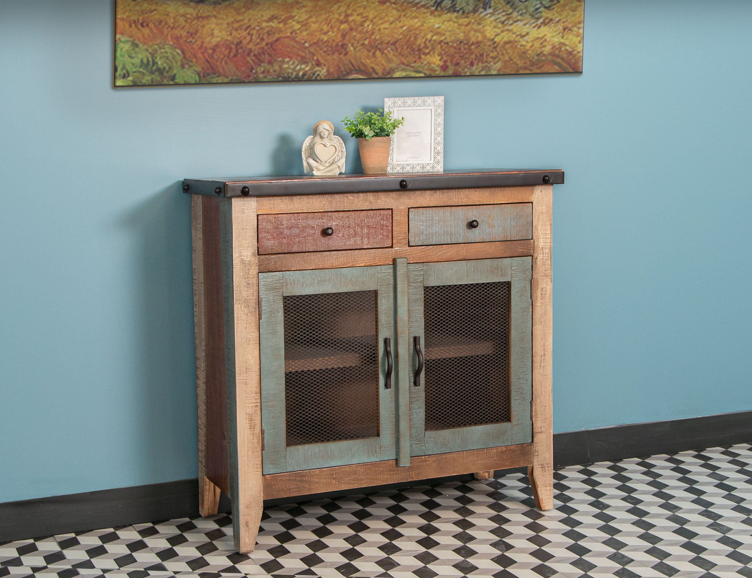 International Furniture Direct Antique - Server - Multicolor | Meri Furniture