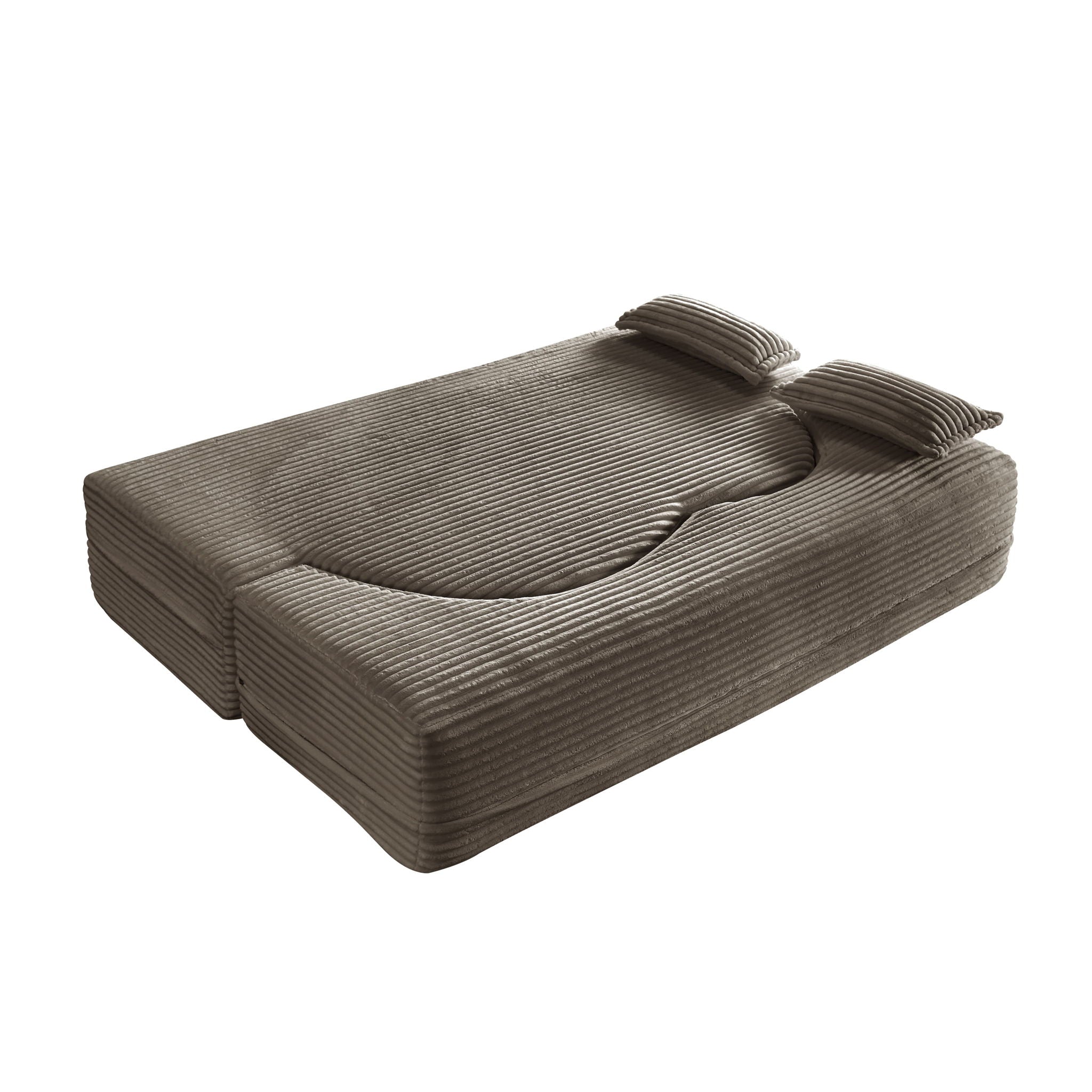 Floor Convertible Sleeper Sofa Bed With 2 Pillows