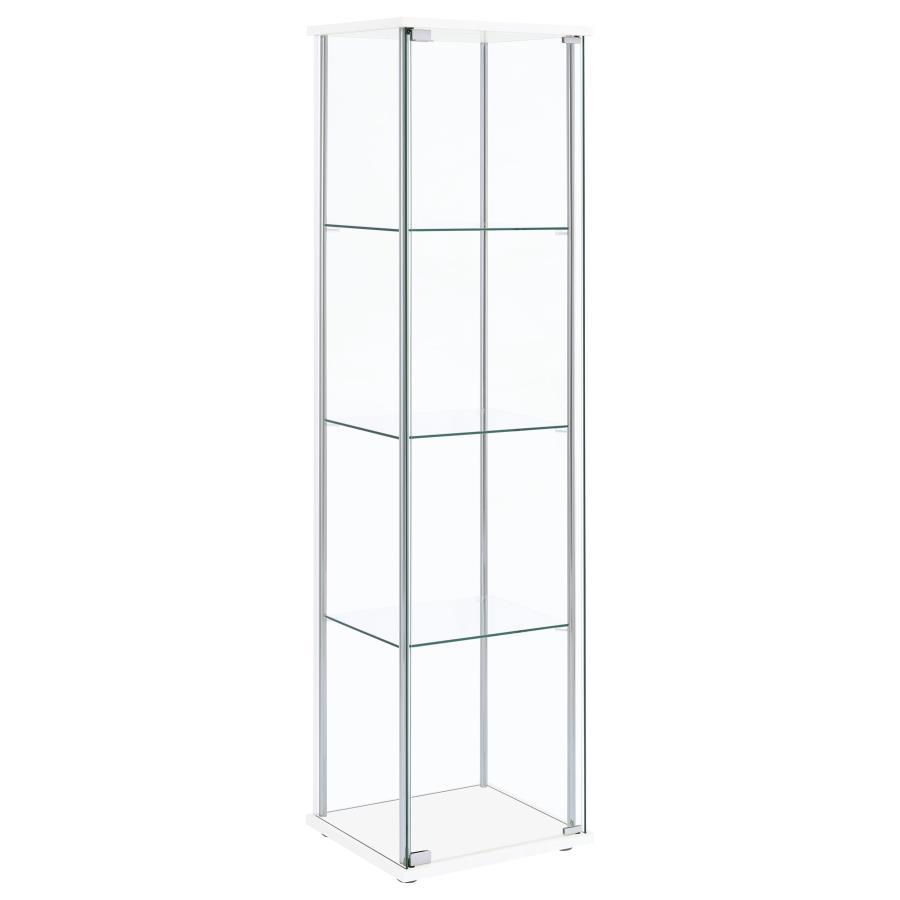 Coaster Fine Furniture Bellatrix - 4-Shelf Clear Glass Curio Cabinet | Meri Furniture