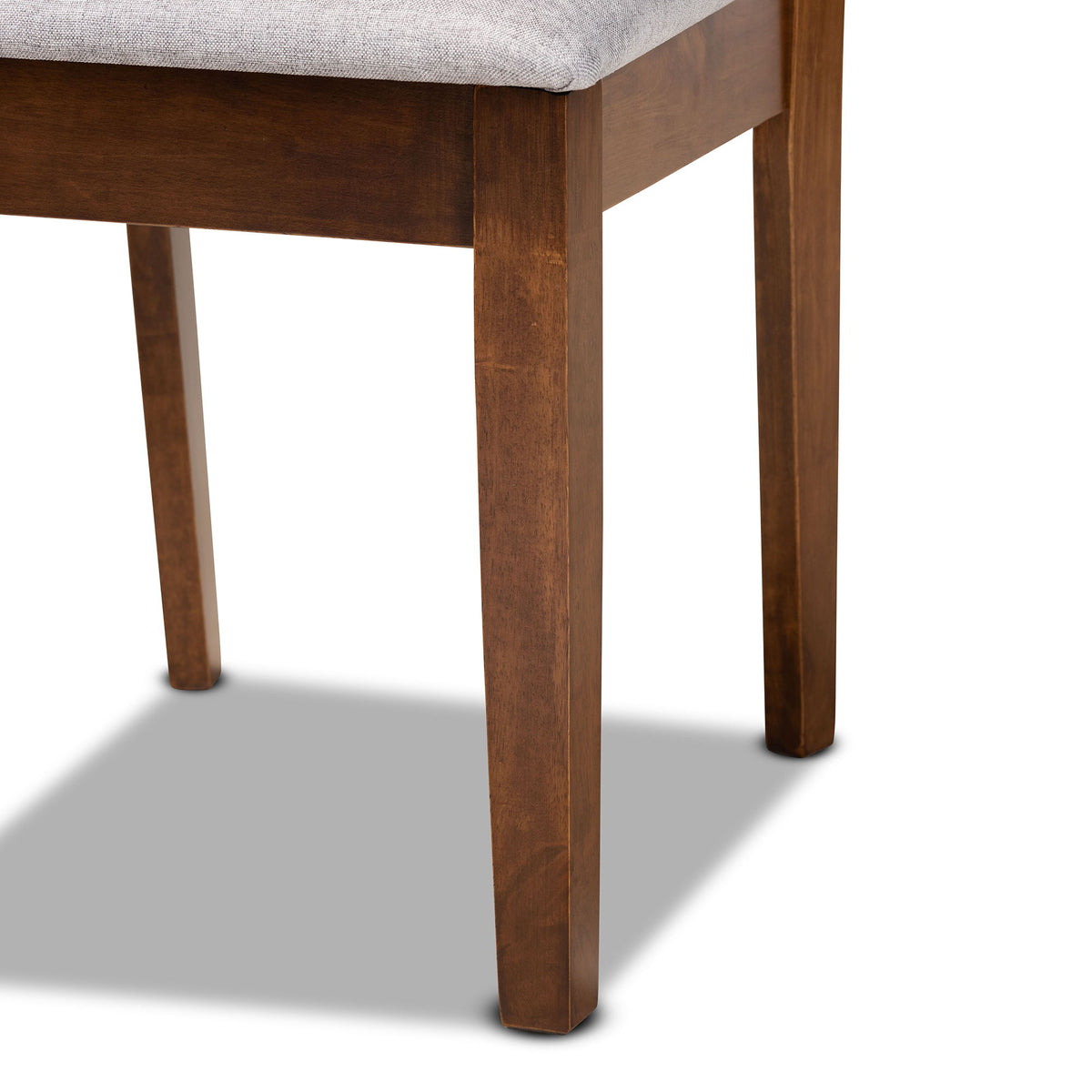 Nicolette Modern and Contemporary Grey Fabric Upholstered and Walnut Brown Finished Wood 7-Piece Dining Set