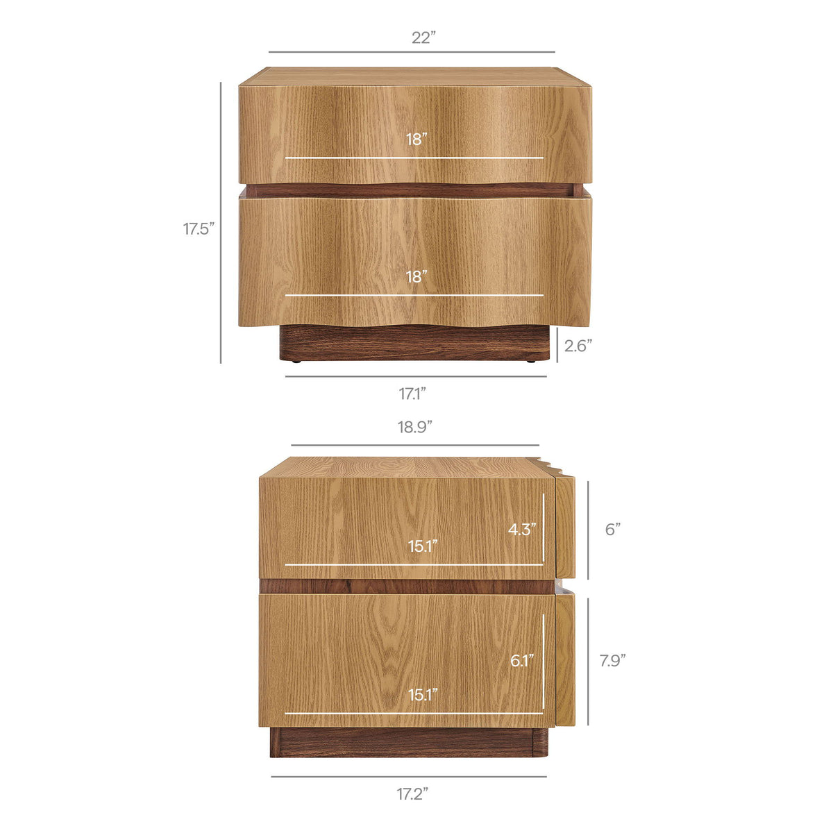 Isola 2 Drawer Nightstand by Modway