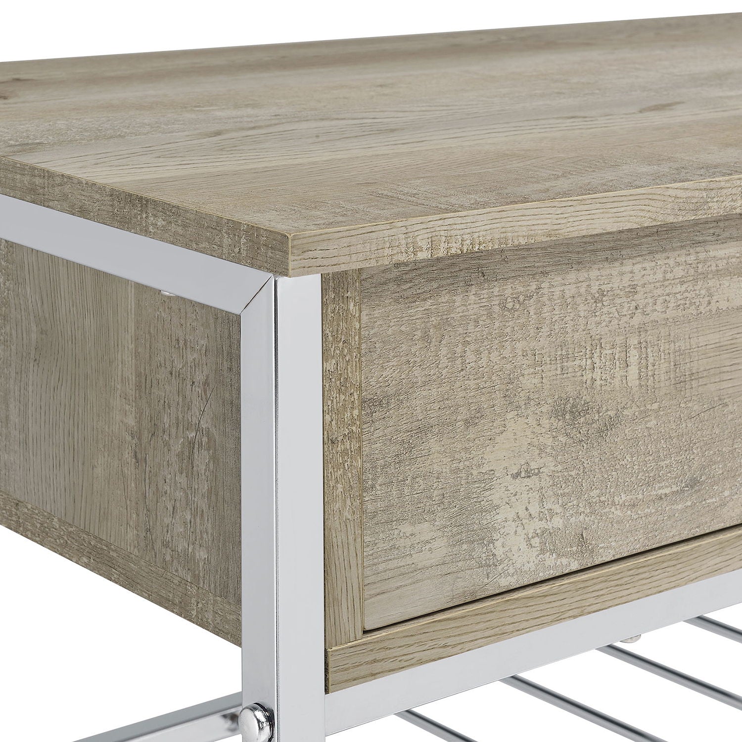 Ethel - 2 Drawer Home Bar Storage With Wine Rack - Oak