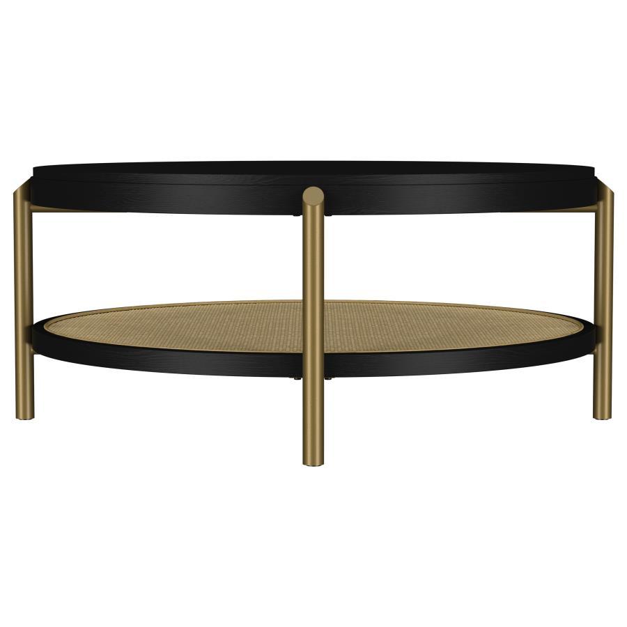 Arini - Round Coffee Table With Storage Shelf