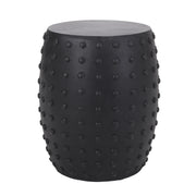 Outdoor End Table With Outstanding Studded Design - Matte Black
