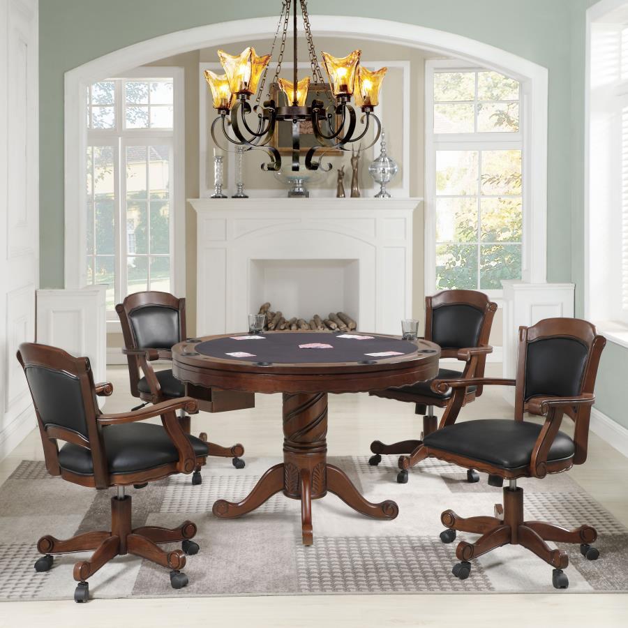 Coaster Fine Furniture Turk - 5-Piece Dining And Game Table Set - Tobacco | Meri Furniture
