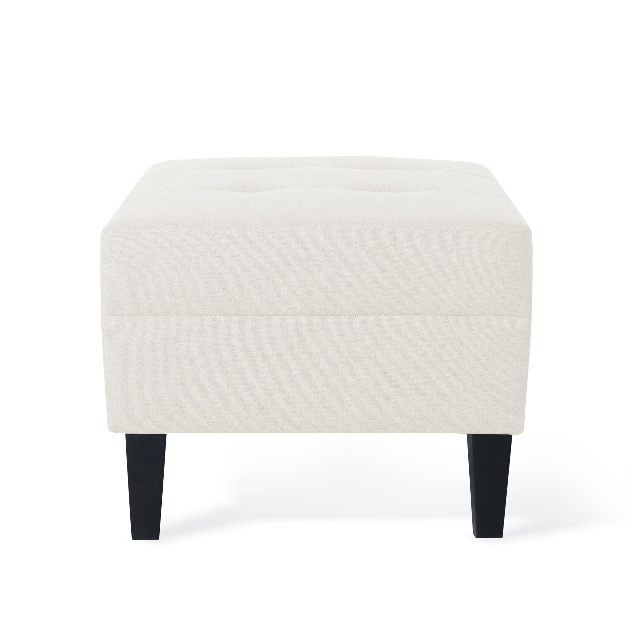 Classic Ottoman With Birch Wood Legs And Fabric Upholstery