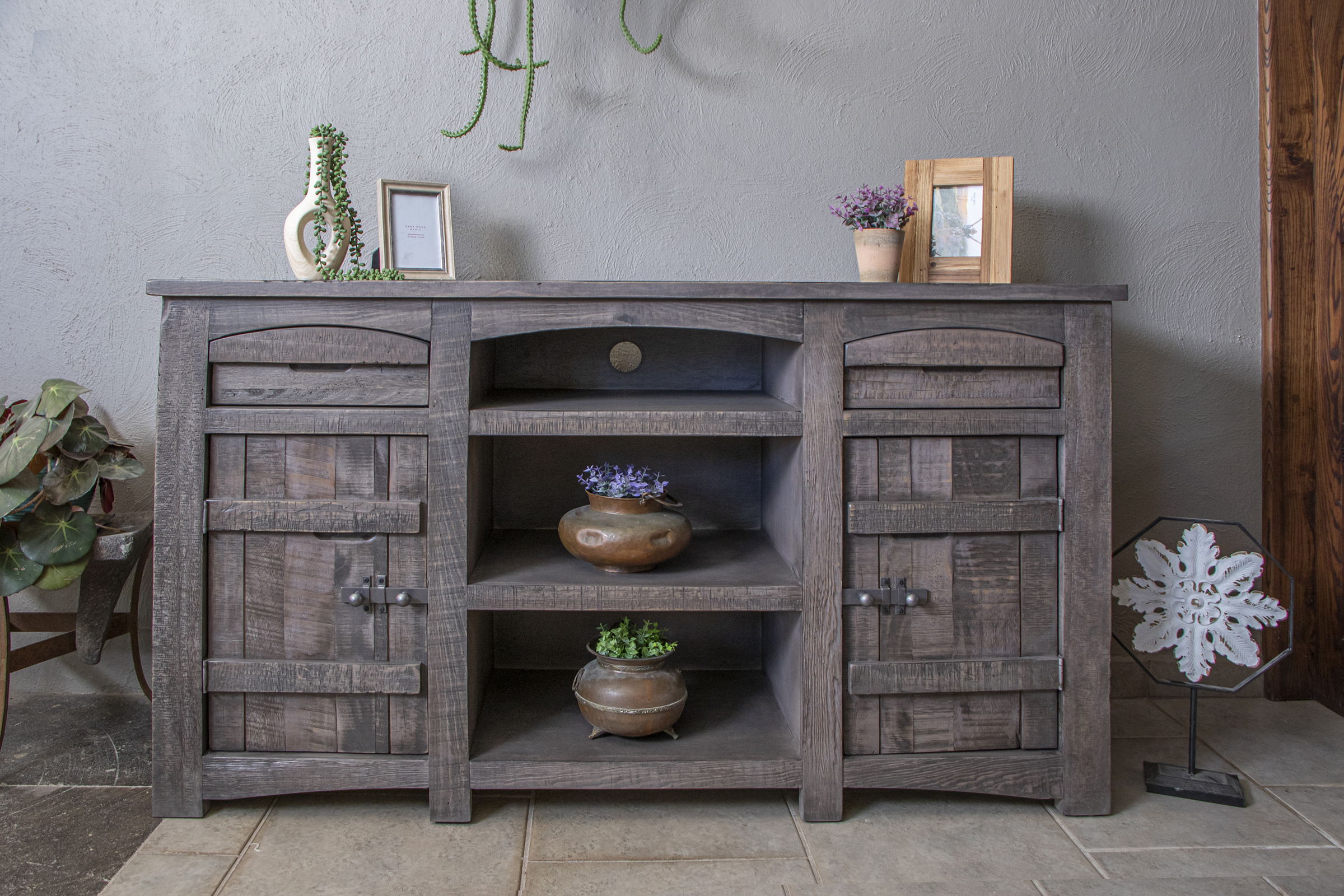 International Furniture Direct San Antonio - 60" TV Stand / Console - Dark Gray | Meri Furniture