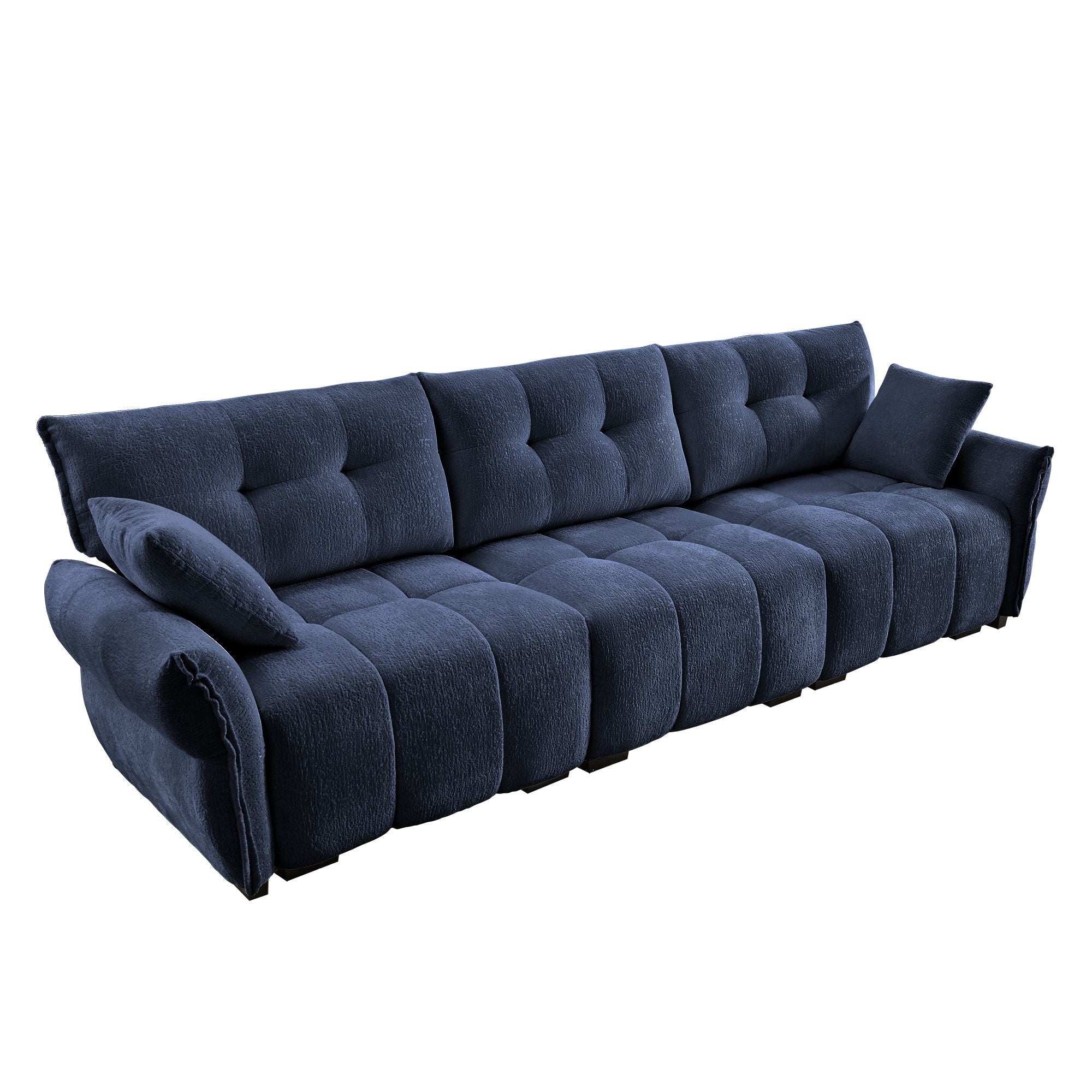 Modern Sofa & Pillows, Textured Cover, High Rebound Cushions