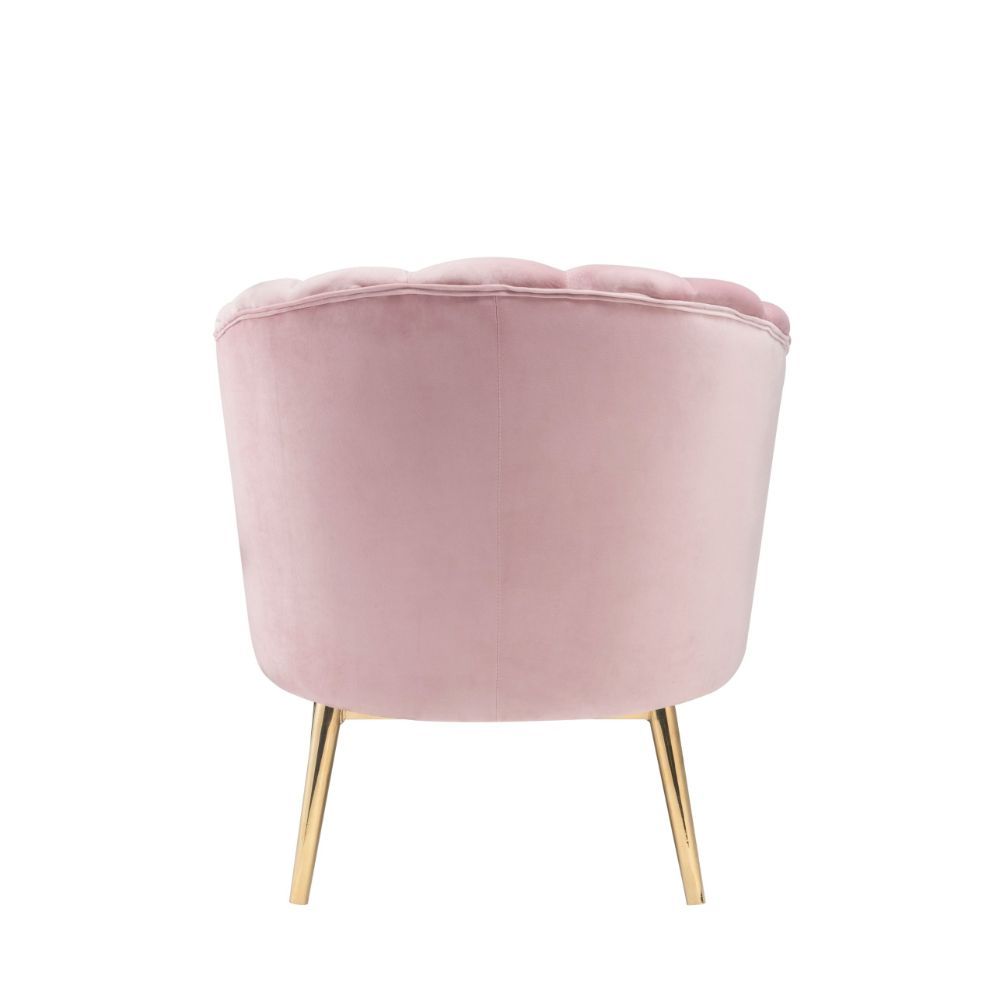 ACME Refined carving with authentic styling, the Colla accent chair is the embodiment of elegance. The thick padded velvet cushion with straight-lined detailing offers superior coziness. | Meri Furniture