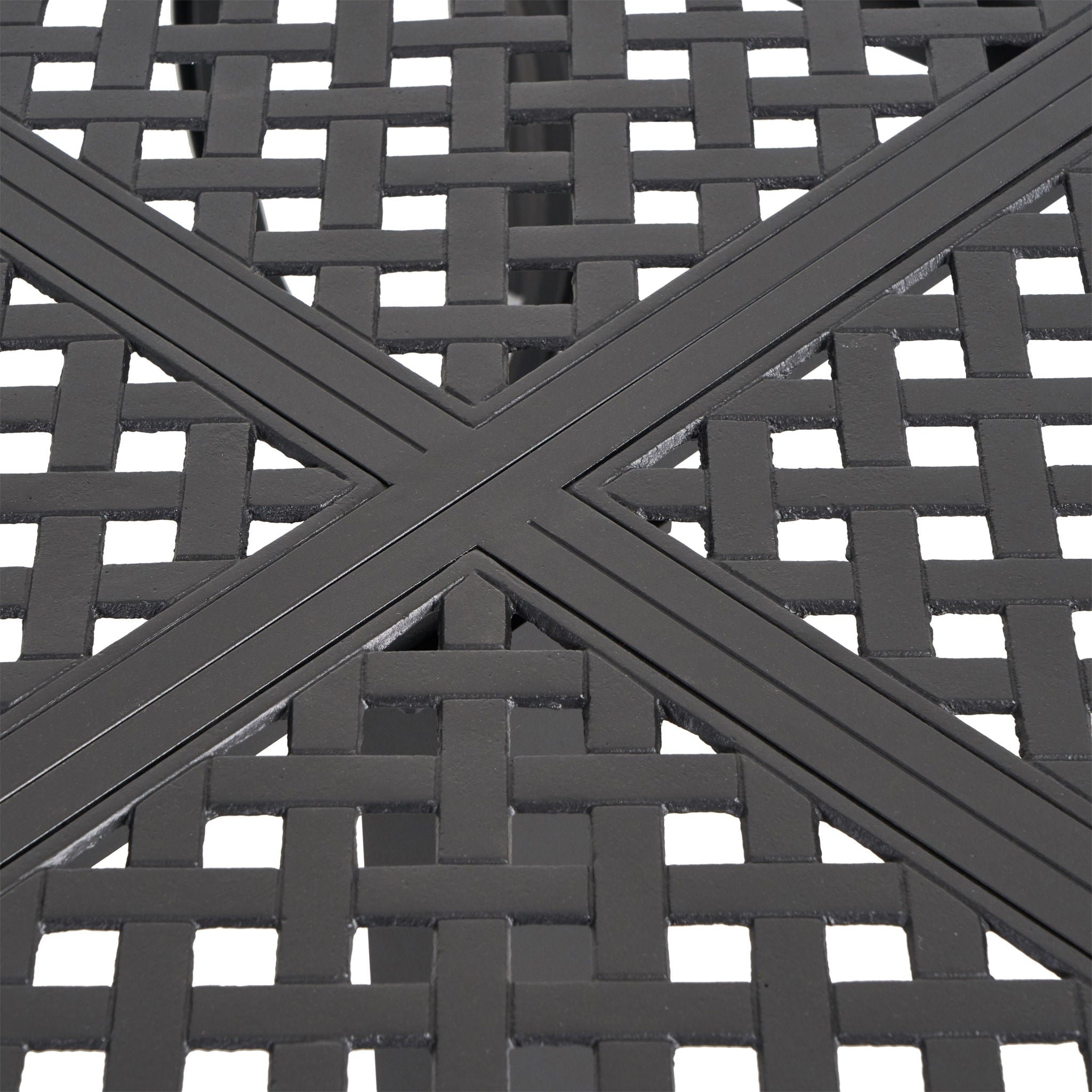 Outdoor Modern Aluminum Dining Table With Woven Accents