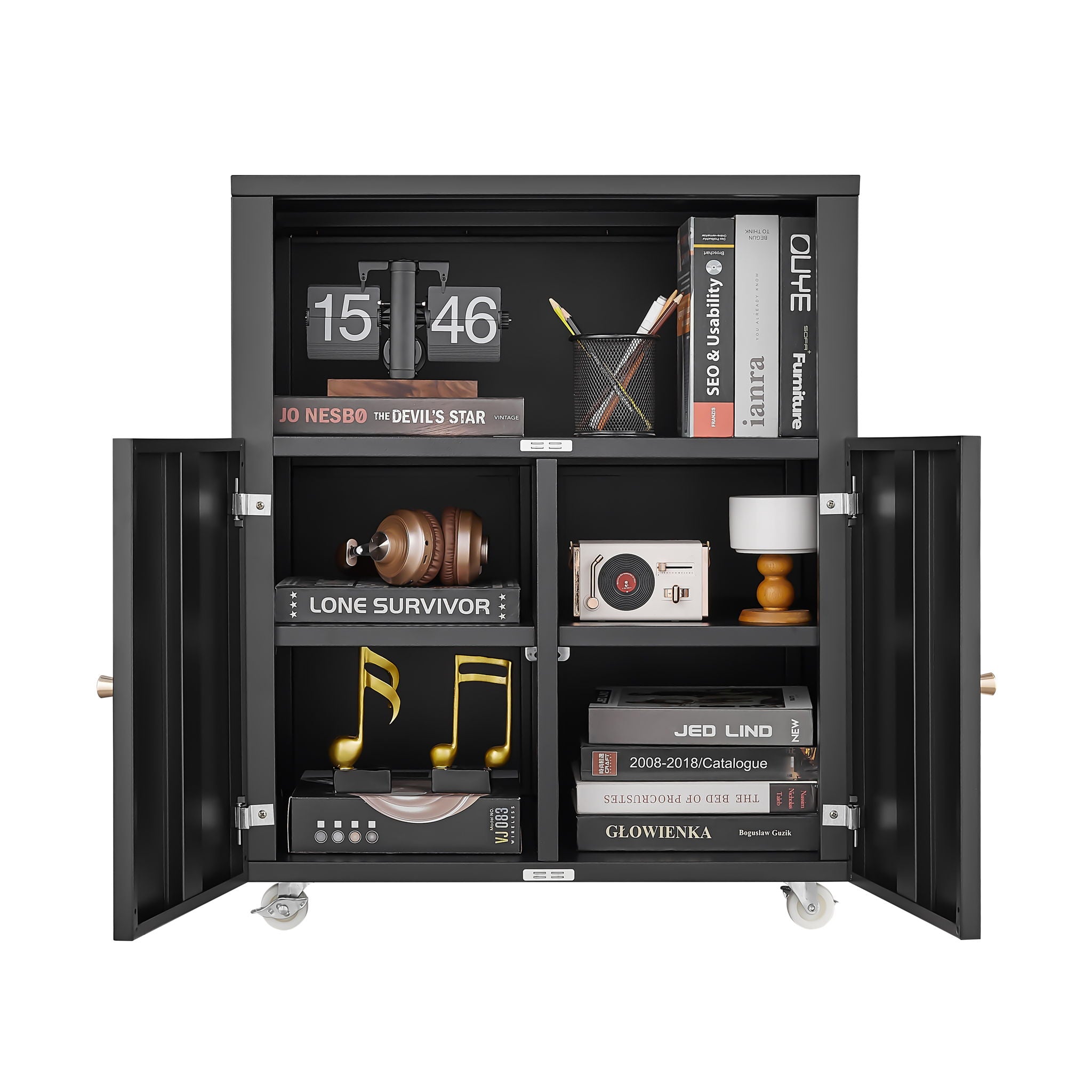 Home Office Printer Stand With Wheels And File Cabinet