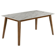 Coaster Fine Furniture Everett - Rectangular Faux Marble Dining Table - White | Meri Furniture