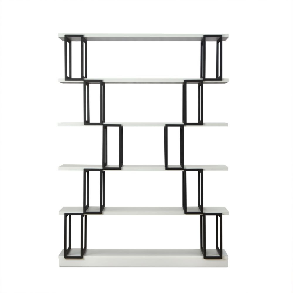 ACME Verne - Bookshelf - White & Black | Meri Furniture