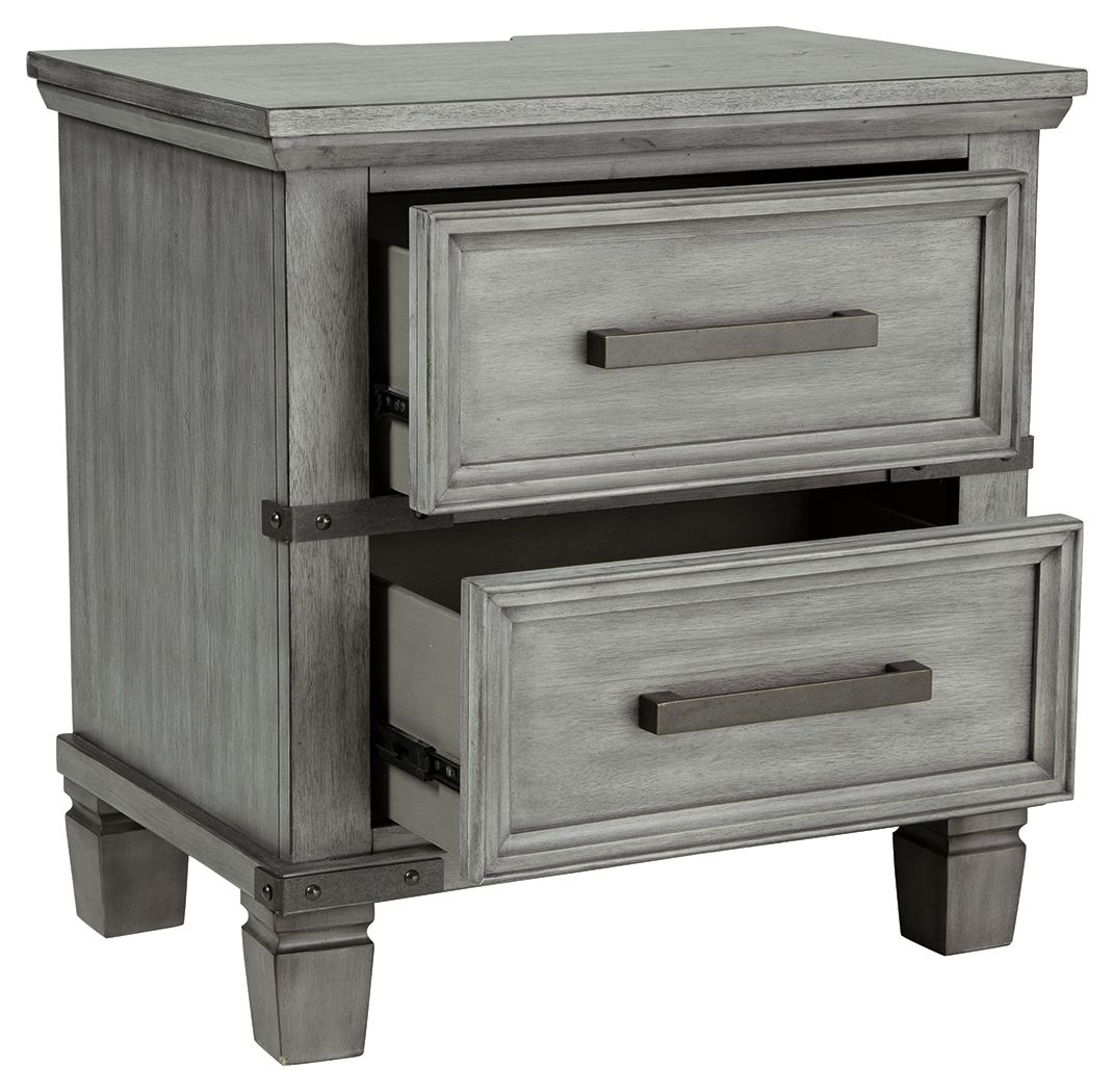 Signature Design by Ashley® Russelyn - Gray - Two Drawer Night Stand | Meri Furniture
