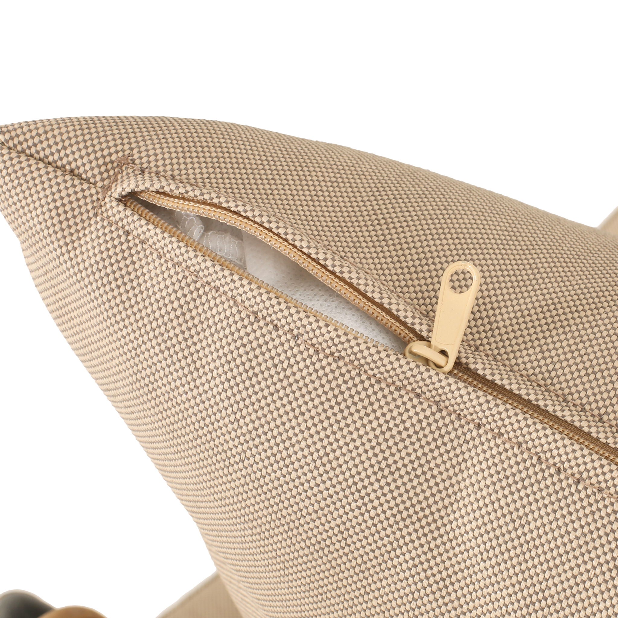 Contemporary Outdoor Patio Chairs With Cushions (Set of 2) - Beige / Black