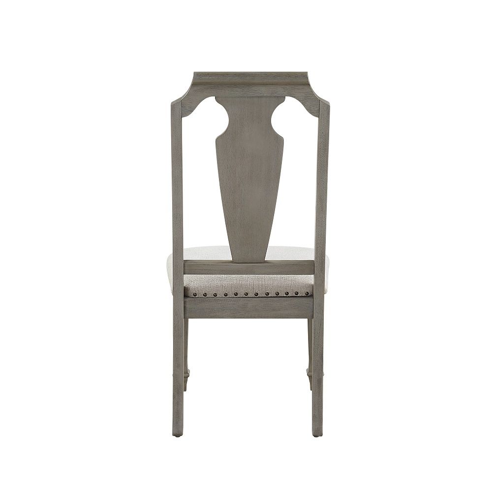Zumala - Side Chair Set of 2) - Beige Linen & Weathered Oak