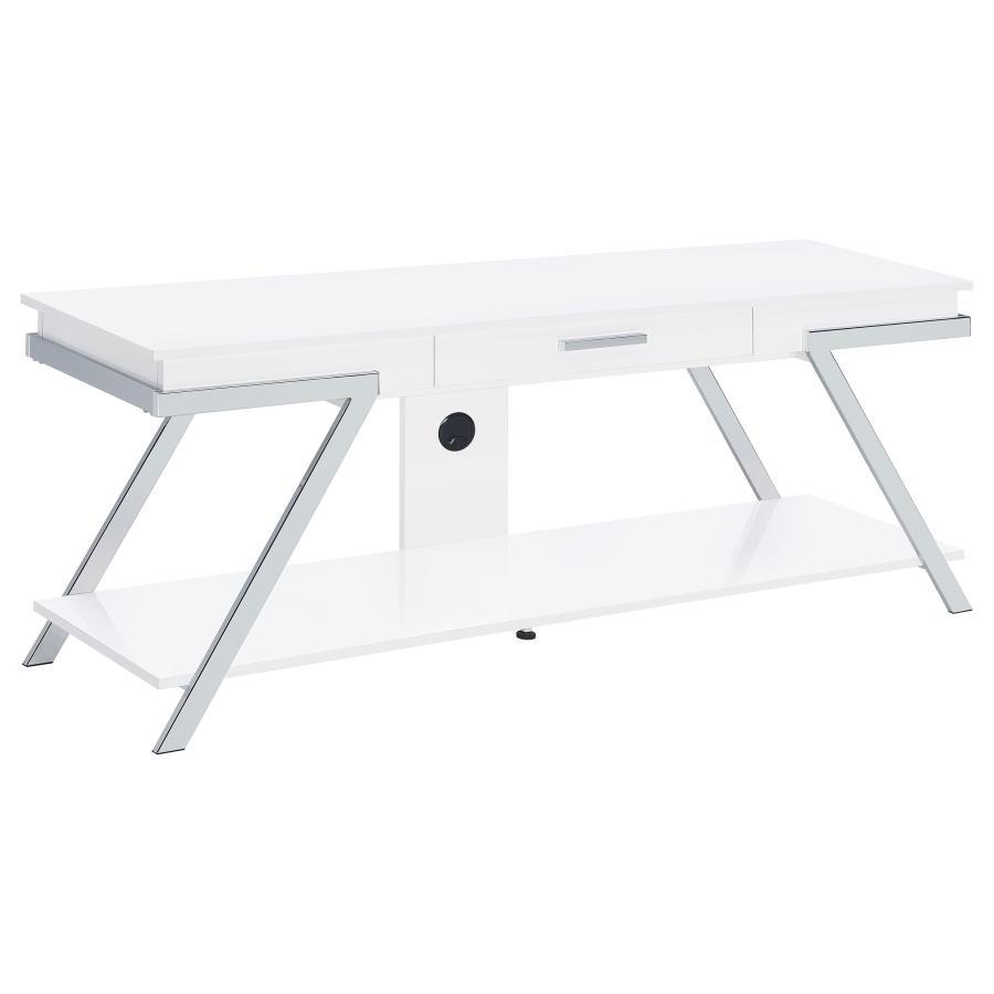 Coaster Fine Furniture Marcia - 1-Drawer Wood TV Stand - White High Gloss | Meri Furniture