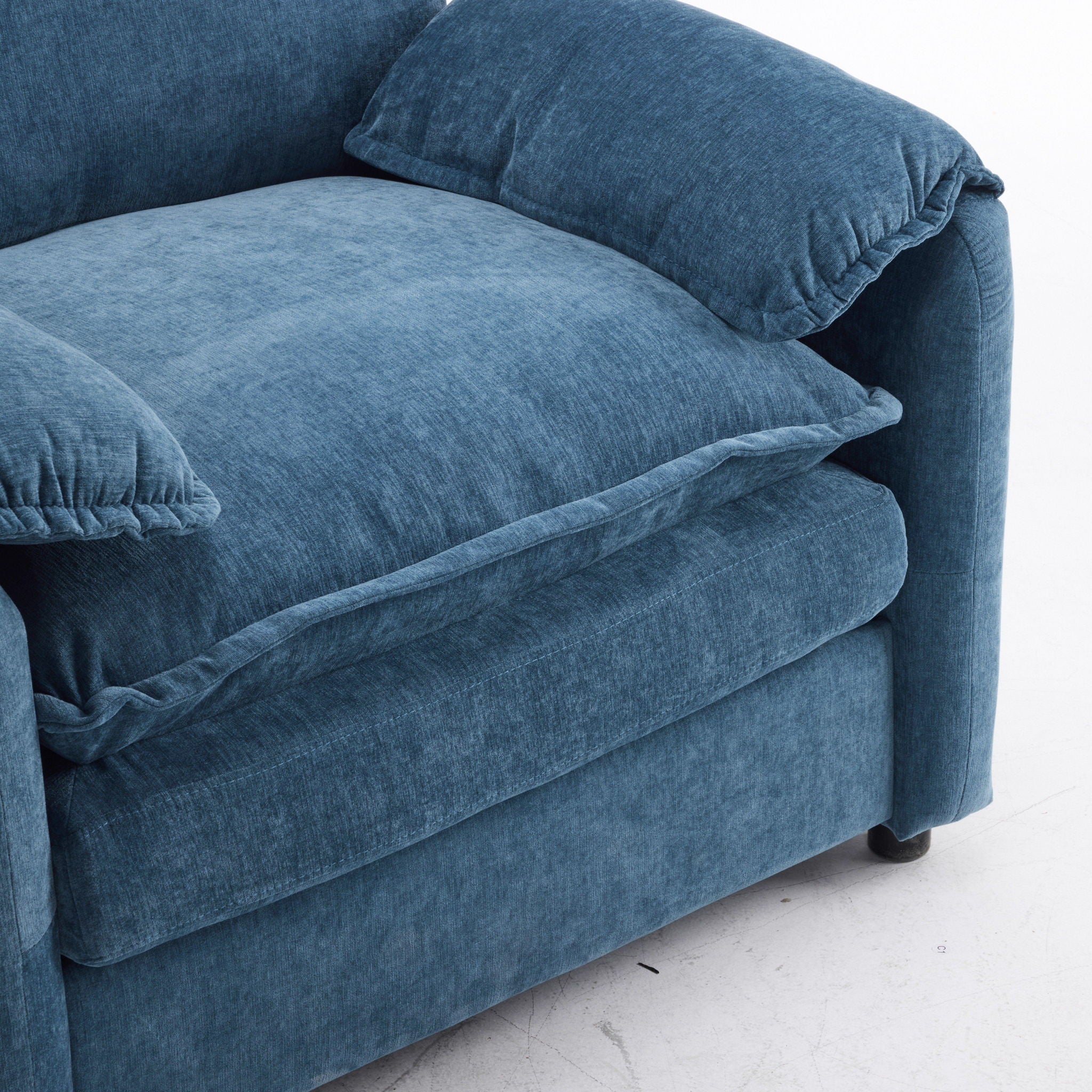 Oversized Reading Armchair With Thick Cushions, High Back Support