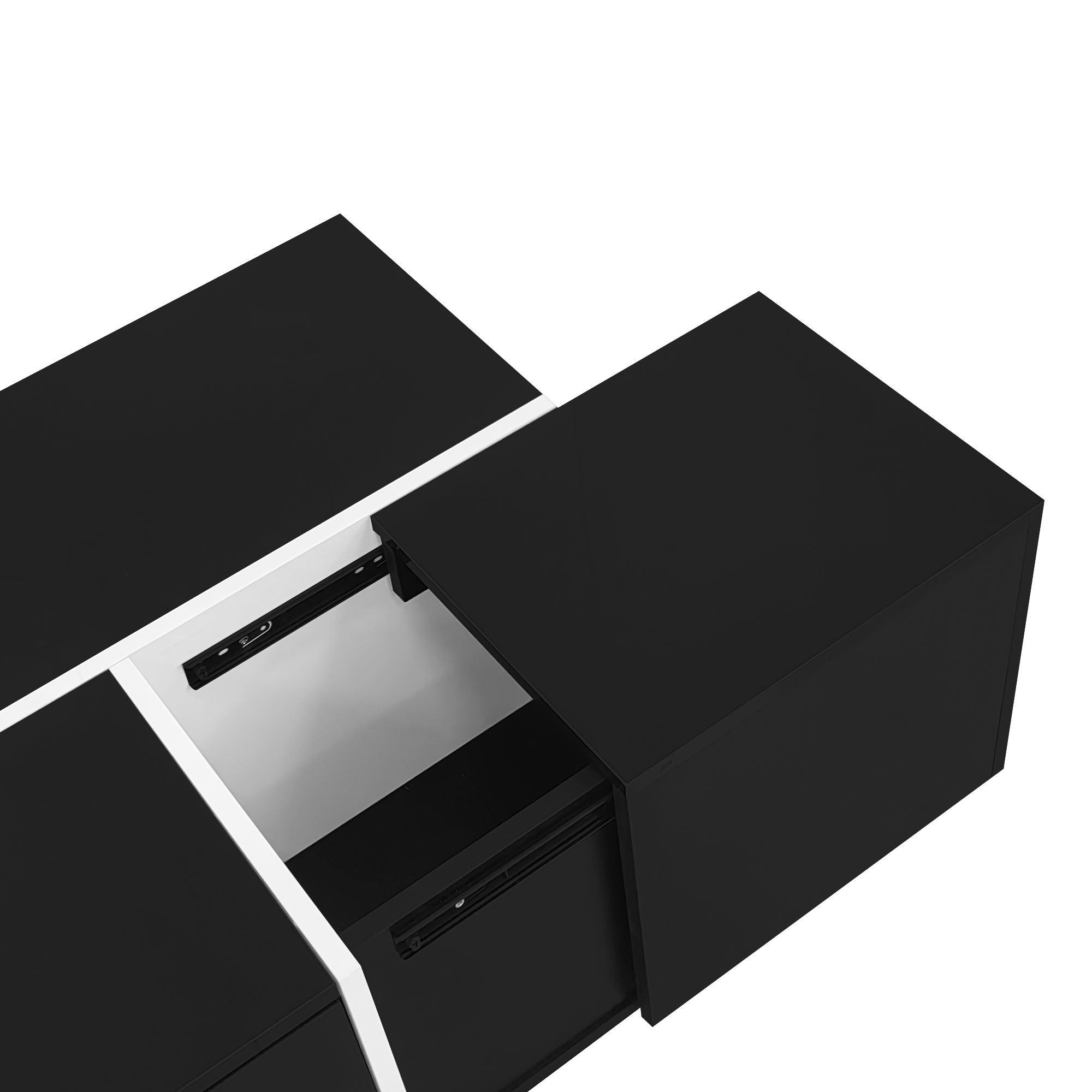 Extendable Coffee Table With 2 Hidden Storage Space And 2 Drawers For Living Room