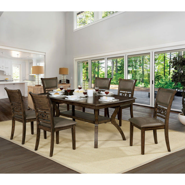 Furniture of America Holly - Dining Table - Antique Walnut / Warm Gray | Meri Furniture