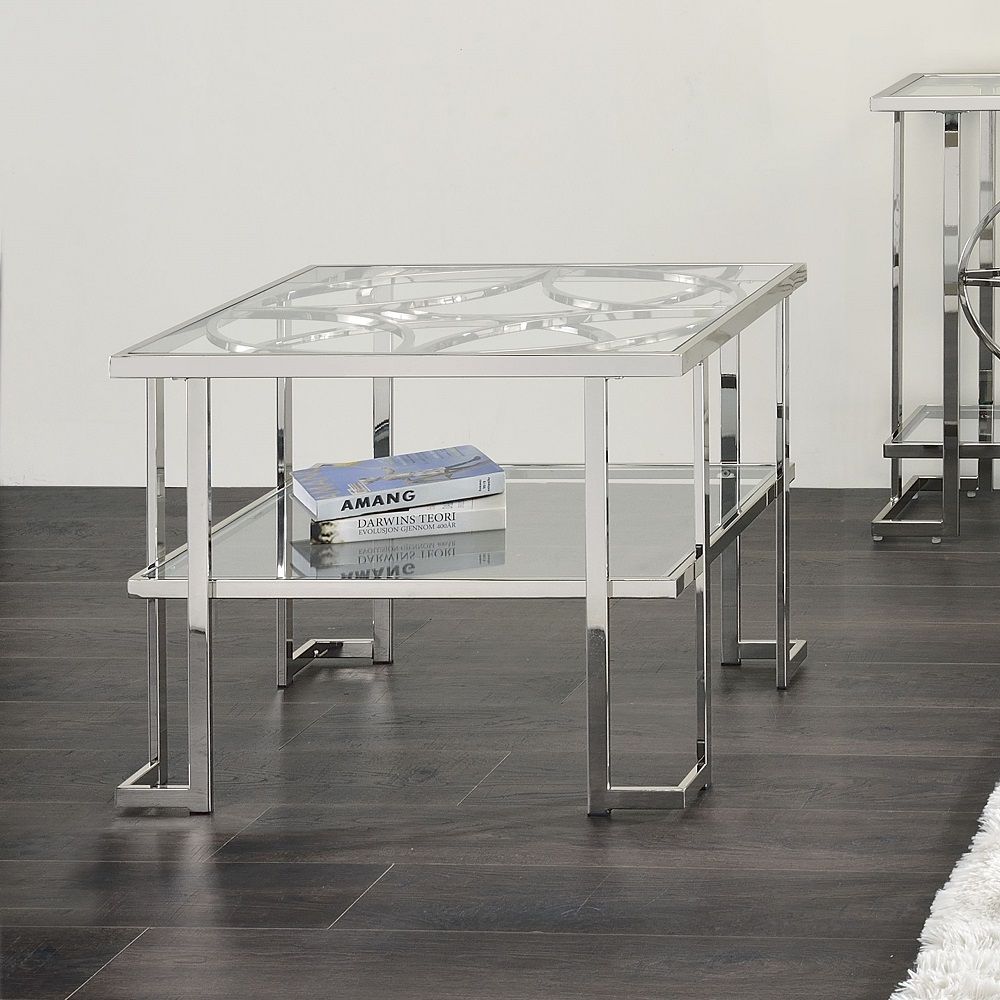 ACME Kalan - End Table - Glass & Silver | Meri Furniture