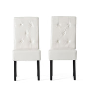 Carter - 5 Tuft Dining Chair With Button Tufted Backrest And Espresso Legs - Ivory