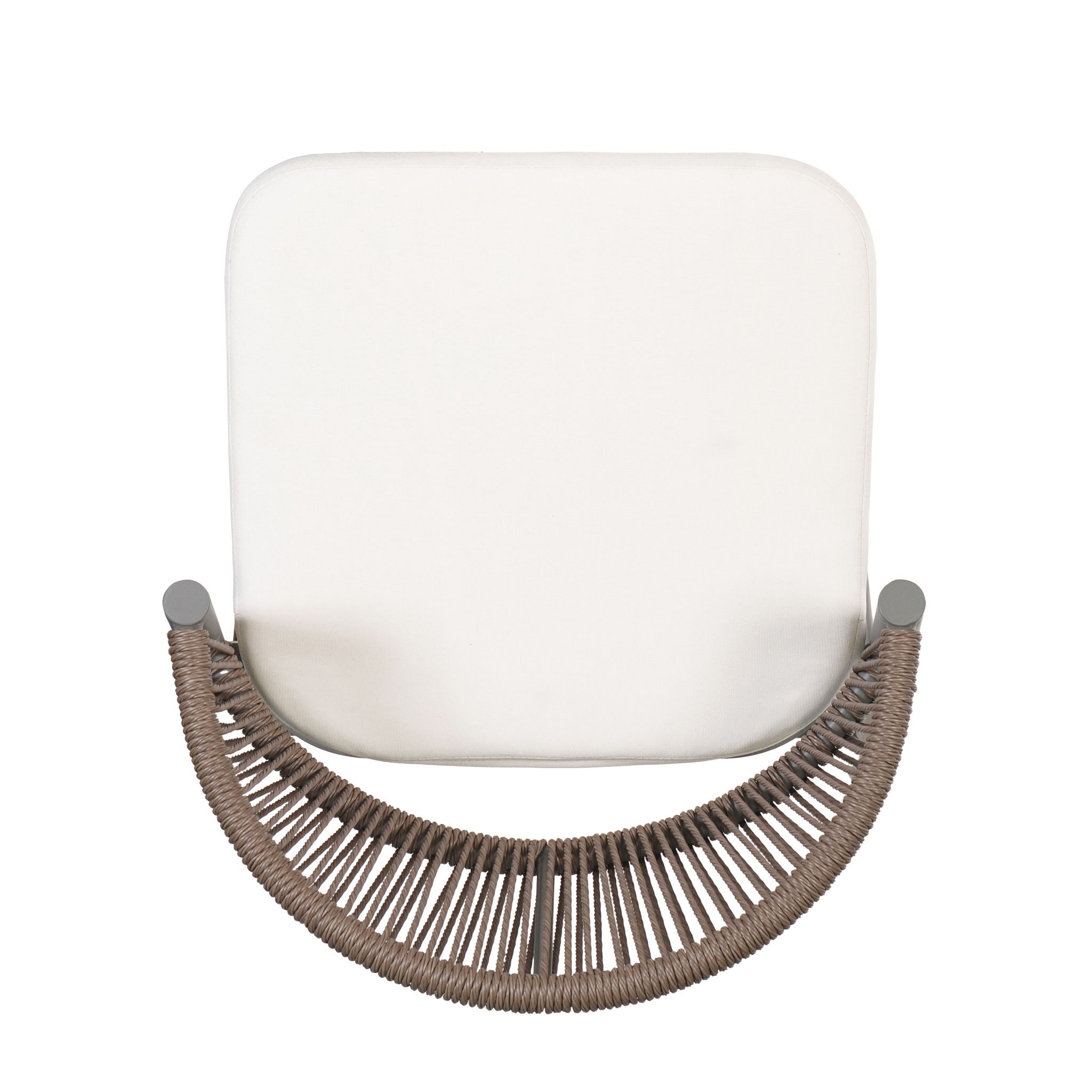 Outdoor Bar Height Metal Frame Counter Stools With Scallop Shaped Backrest & Water Resistant Cushions