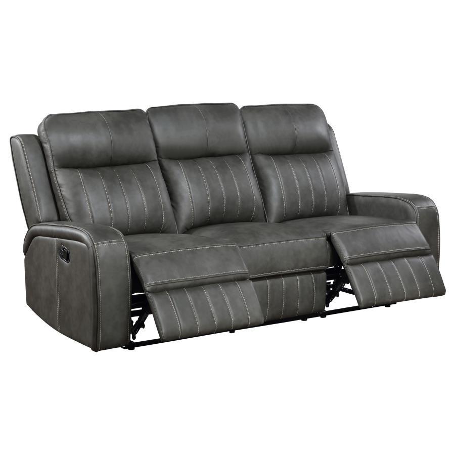 Coaster Fine Furniture Raelynn - Upholstered Track Arm Motion Sofa - Gray | Meri Furniture
