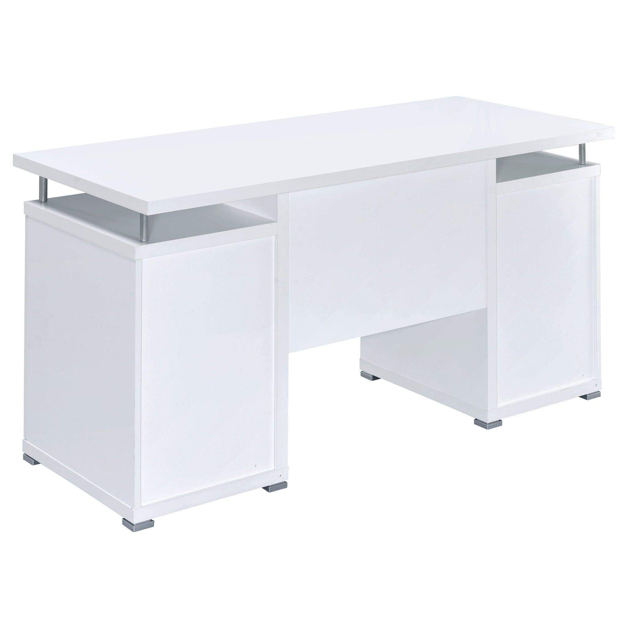 Modern Office Computer Desk With 2 Drawers, Adjustable Shelf, Slide Out Keyboard Tray