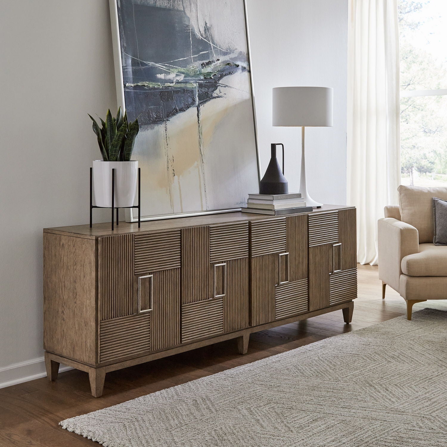 Liberty Furniture Serenity - 82" Accent TV Console - Burnished Beige | Meri Furniture