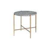 ACME Tainte - End Table - Faux Marble & Champagne Finish | Meri Furniture