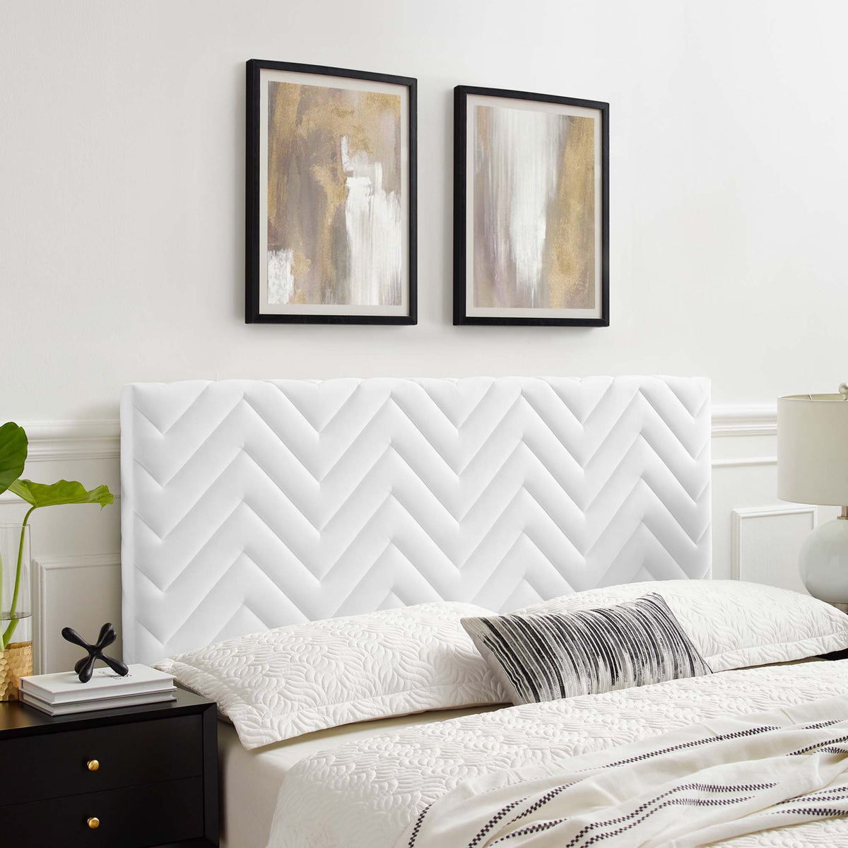 Mercy Chevron Tufted Performance Velvet Twin Headboard by Modway