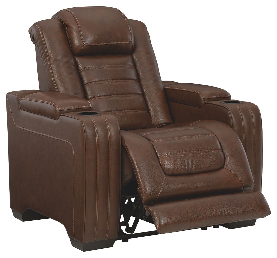 Ashley Furniture Backtrack - Chocolate - Pwr Recliner/Adj Headrest | Meri Furniture