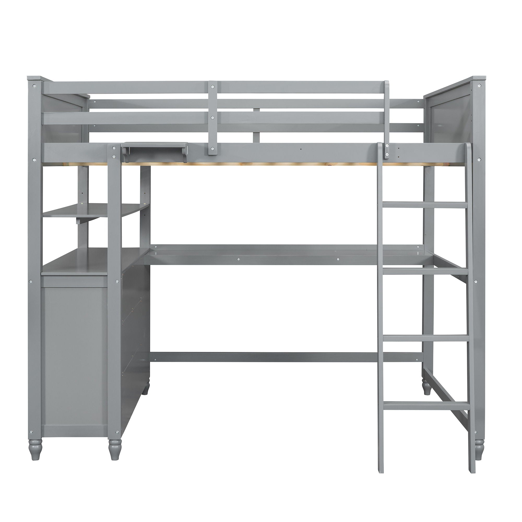 Loft Bed With Drawers With Desk And Shelves