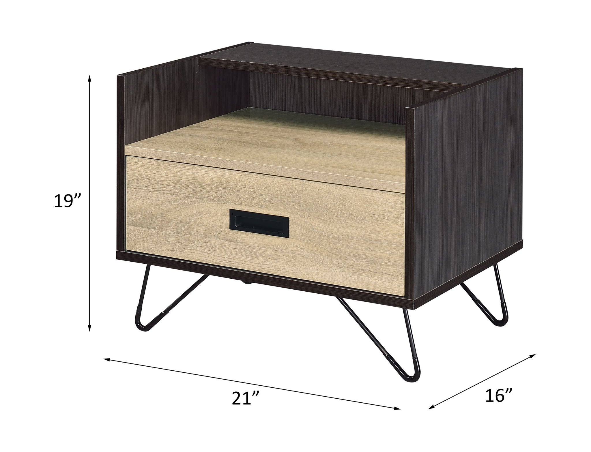 Melkree - Accent Table - Oak & Black