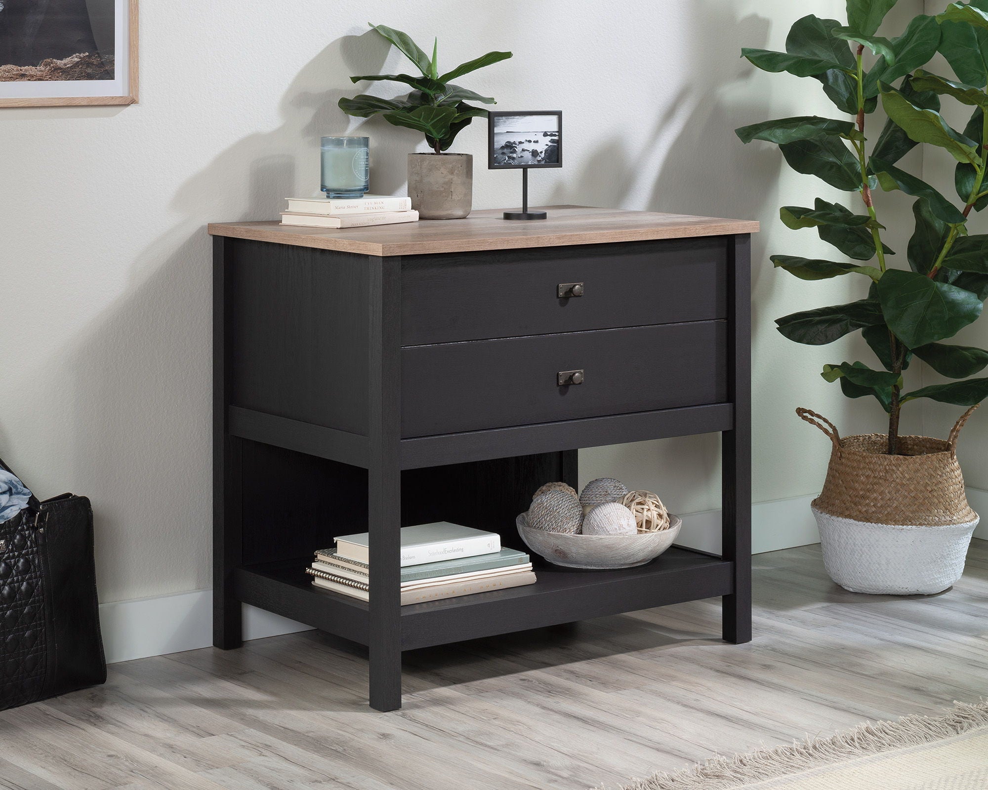 1-Drawer Lateral File Cabinet  in Raven Oak