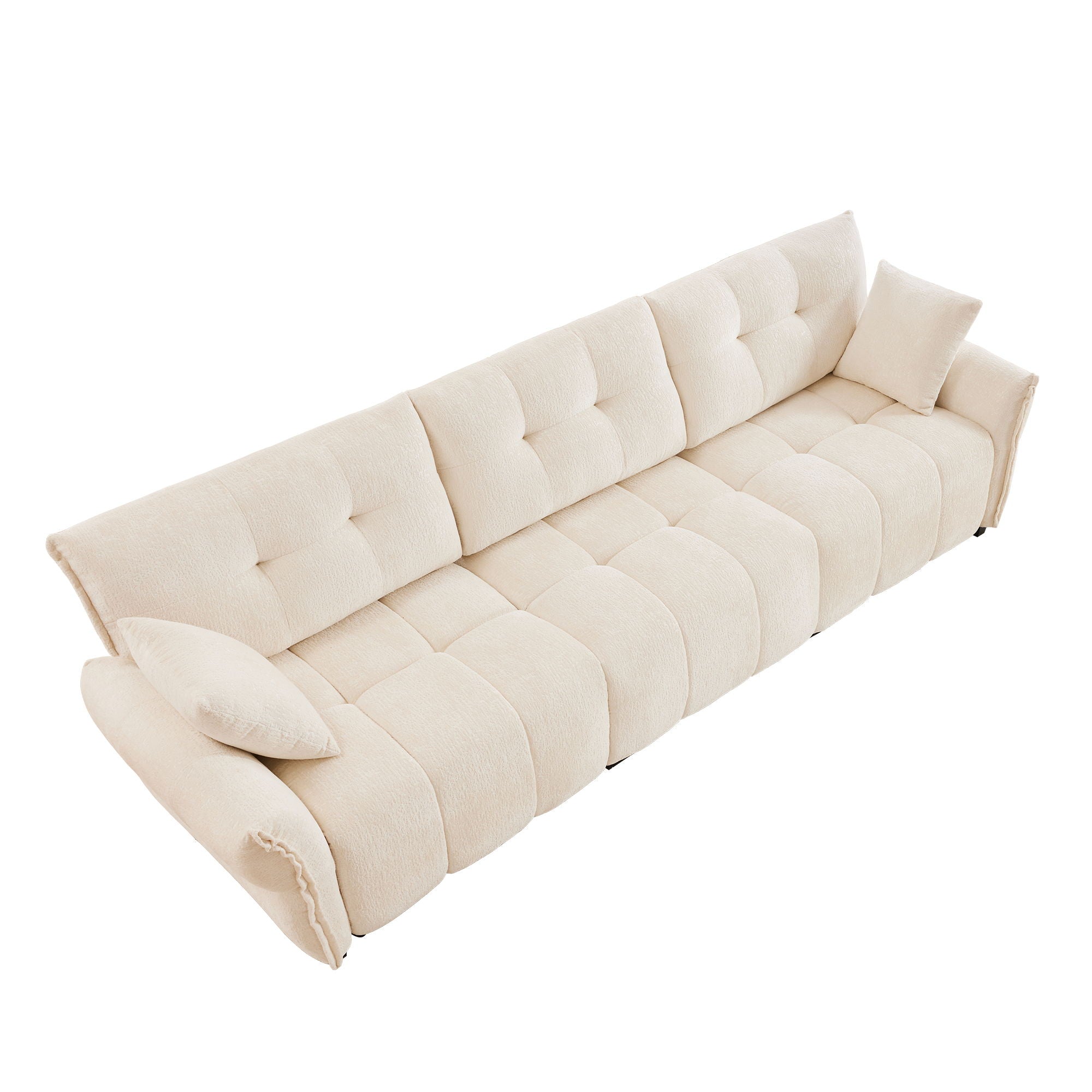 Modern Sofa & Pillows, Textured Cover, High Rebound Cushions