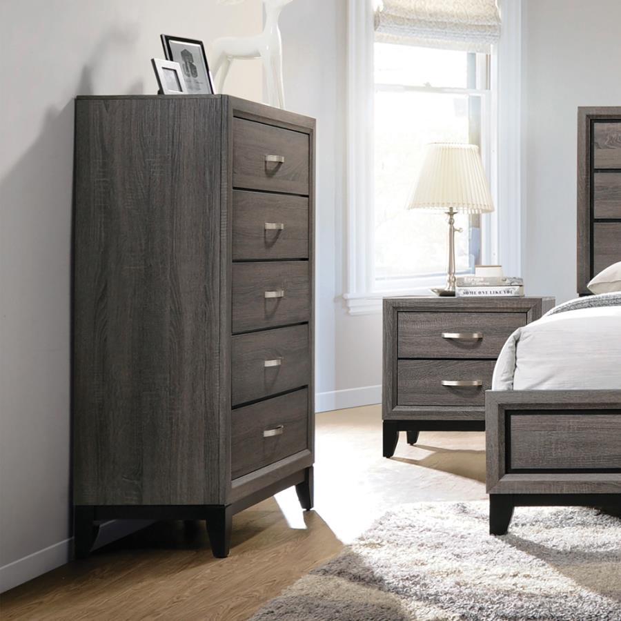 Coaster Fine Furniture Watson - 5-Drawer Bedroom Chest - Gray Oak | Meri Furniture