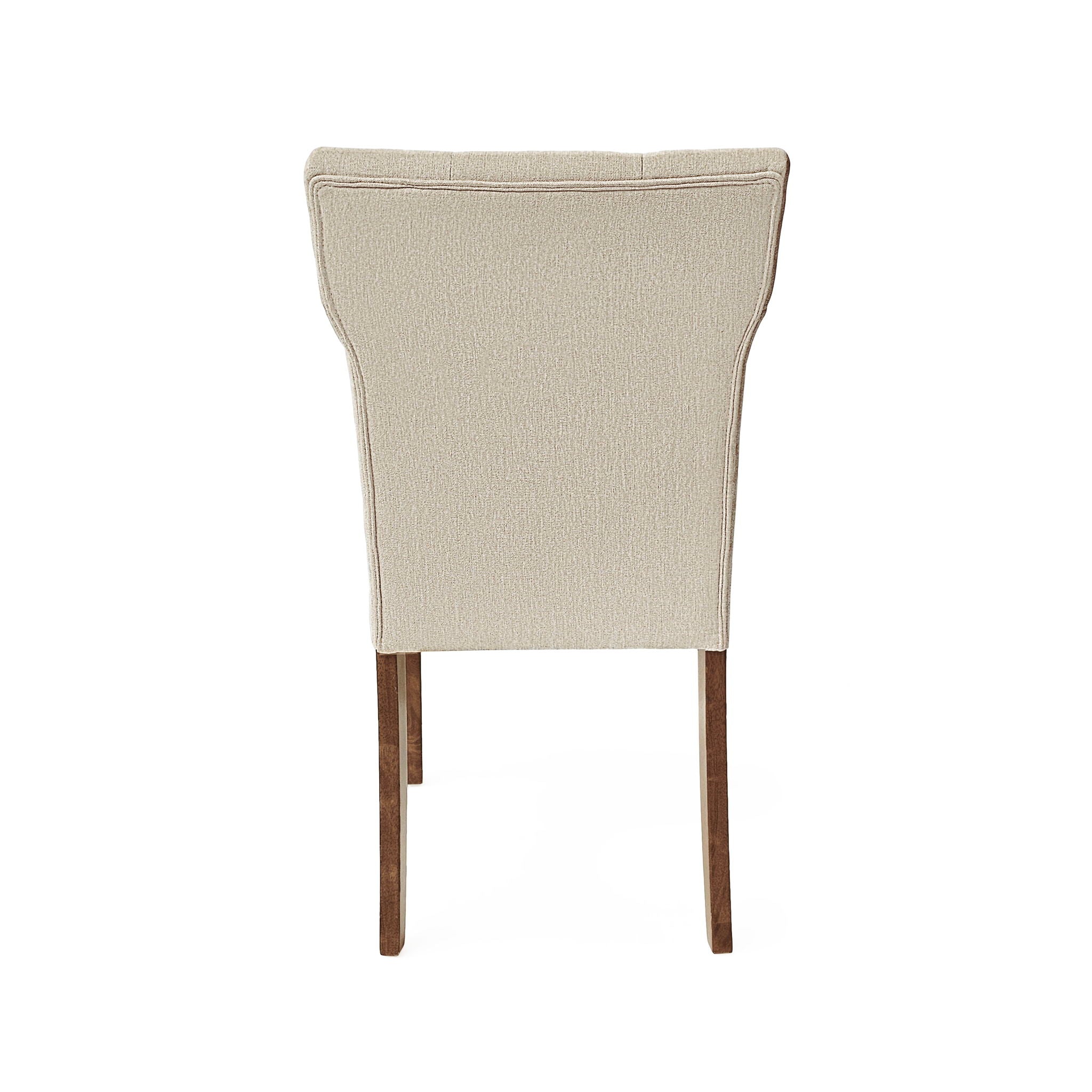 Modern Indoor Wood Dining Set With Chairs And Table, Rubber Wood, 6 Piece - Cream / Walnut