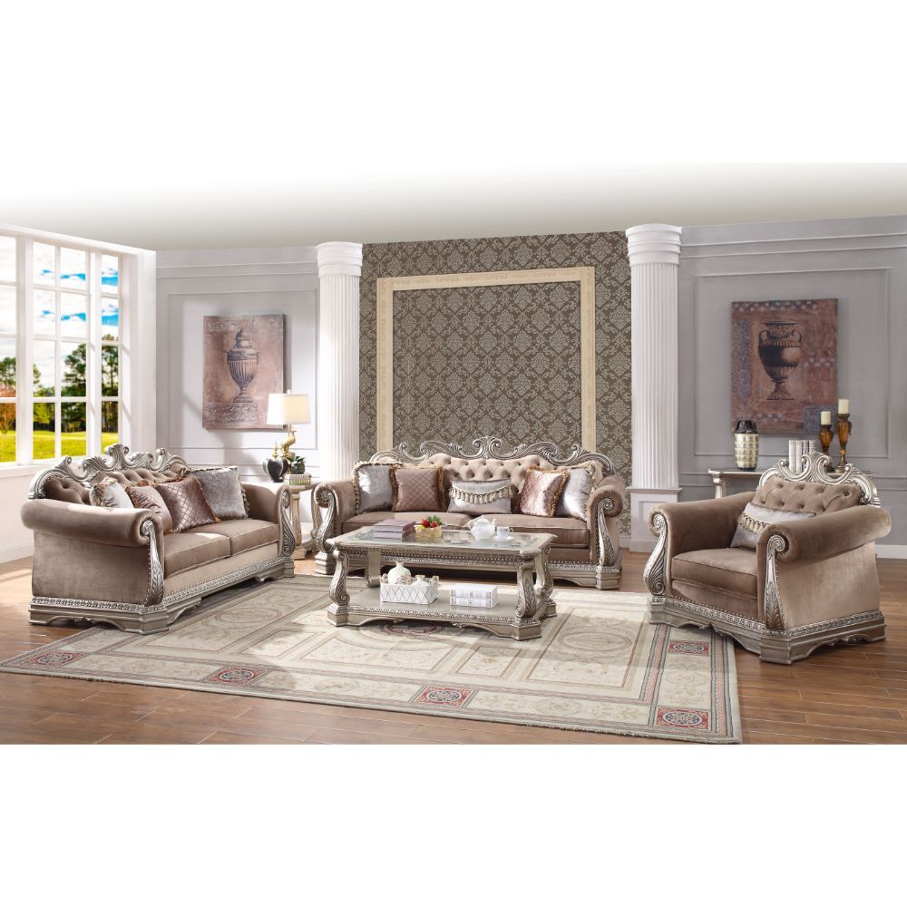 ACME Northville - Sofa - Velvet & Antique Silver | Meri Furniture