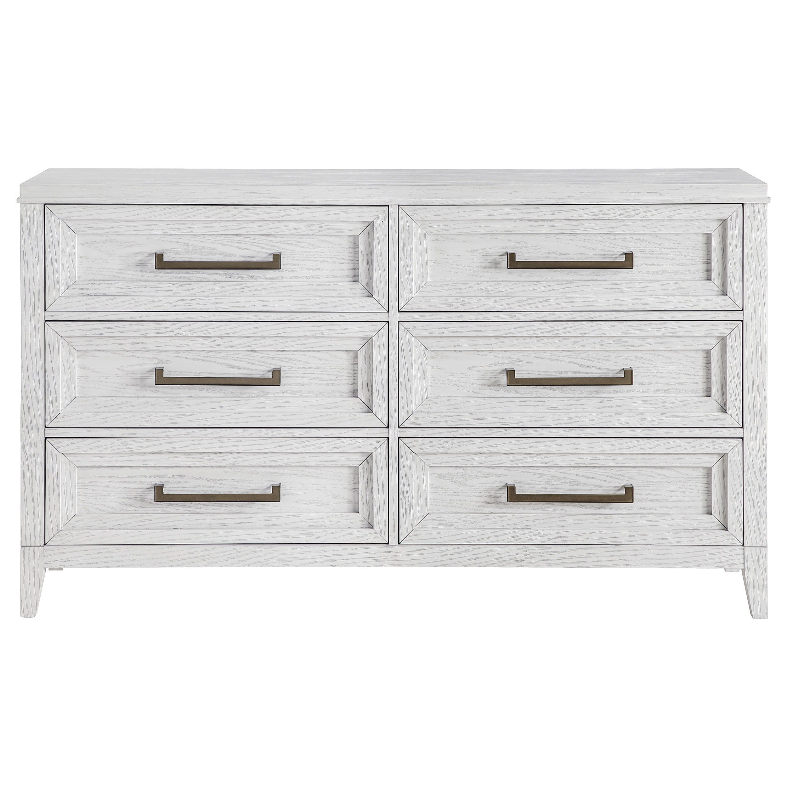 Coaster Fine Furniture Marielle - 6-Drawer Bedroom Dresser - Distressed White | Meri Furniture