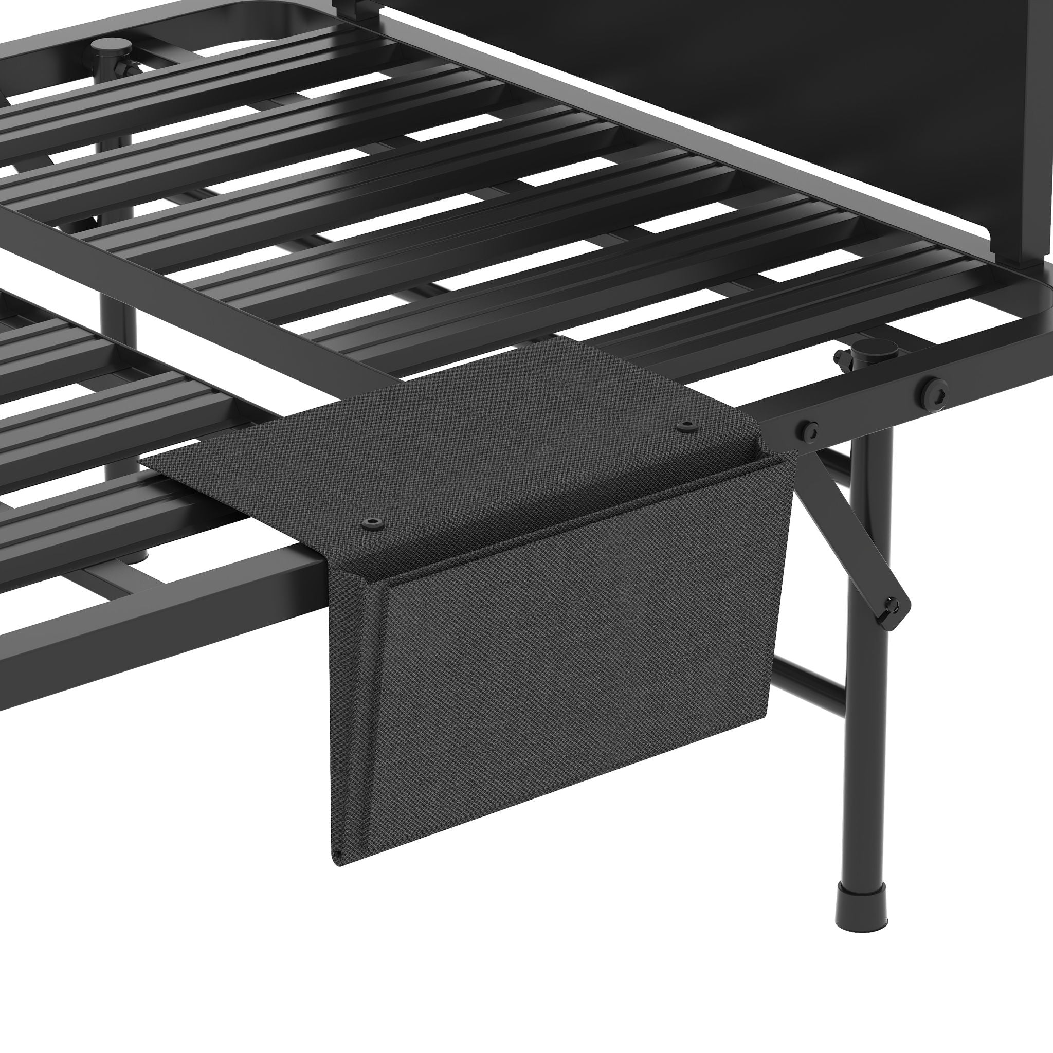 Twin Folding Bed With Memory Foam Mattress, On Wheels, Portable Bed For Adults & Guests - Black