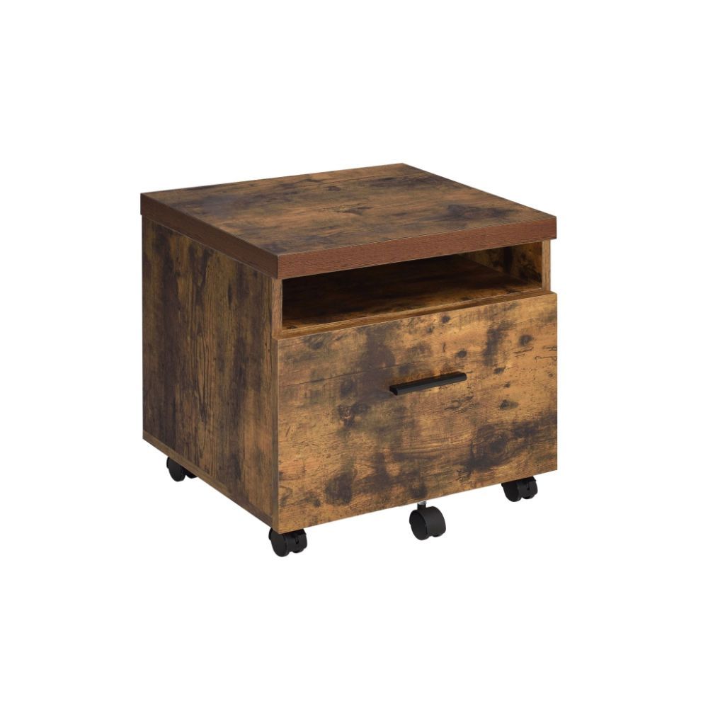 ACME Bob - File Cabinet - Weathered Oak & Black | Meri Furniture