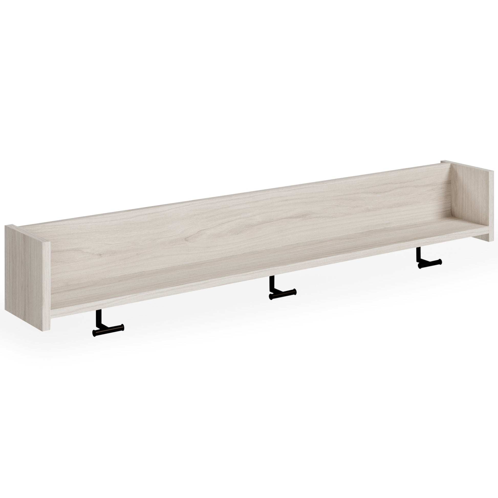 Ashley Furniture Socalle - Light Natural - Wall Mounted Coat Rack W/shelf | Meri Furniture