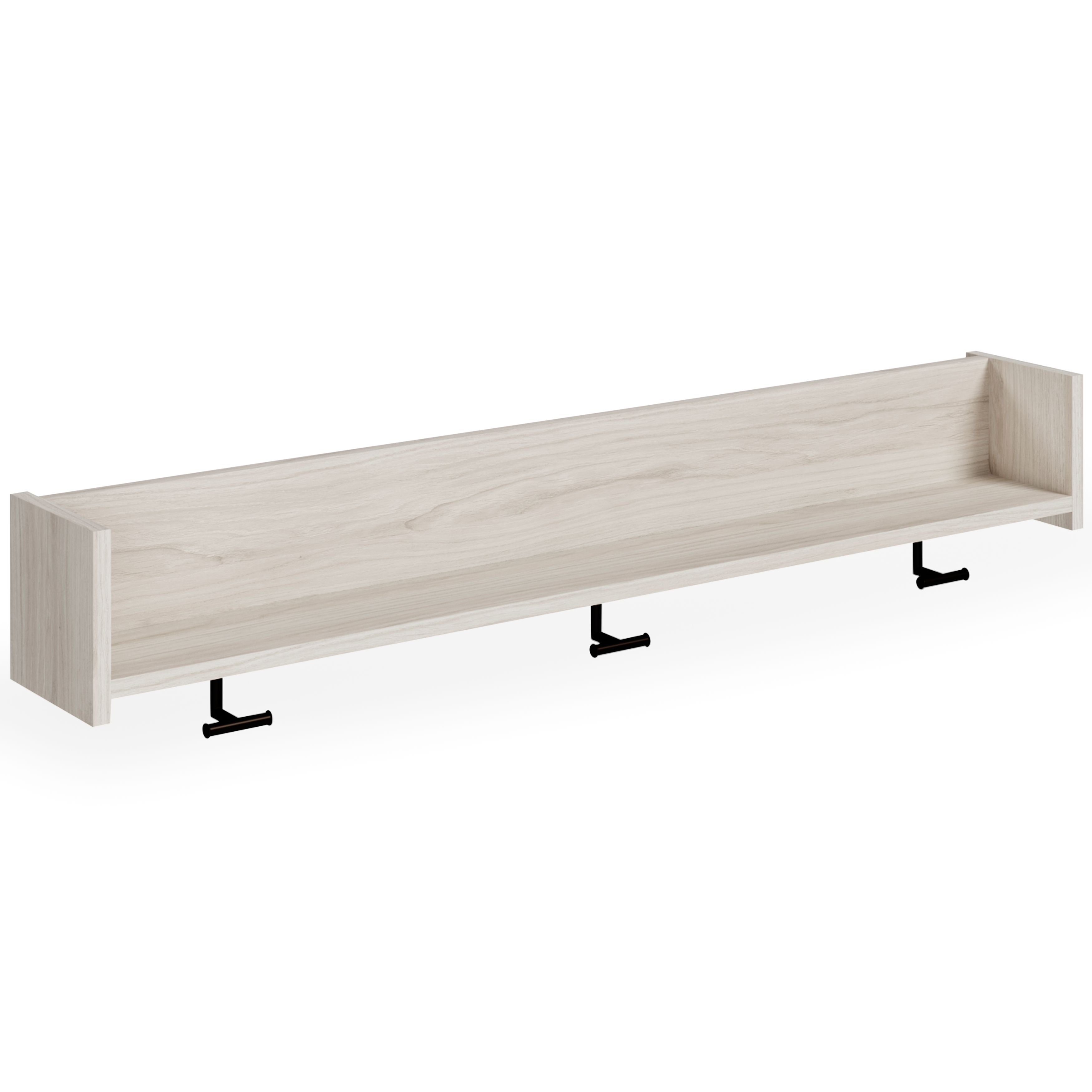 Ashley Furniture Socalle - Light Natural - Wall Mounted Coat Rack W/shelf | Meri Furniture