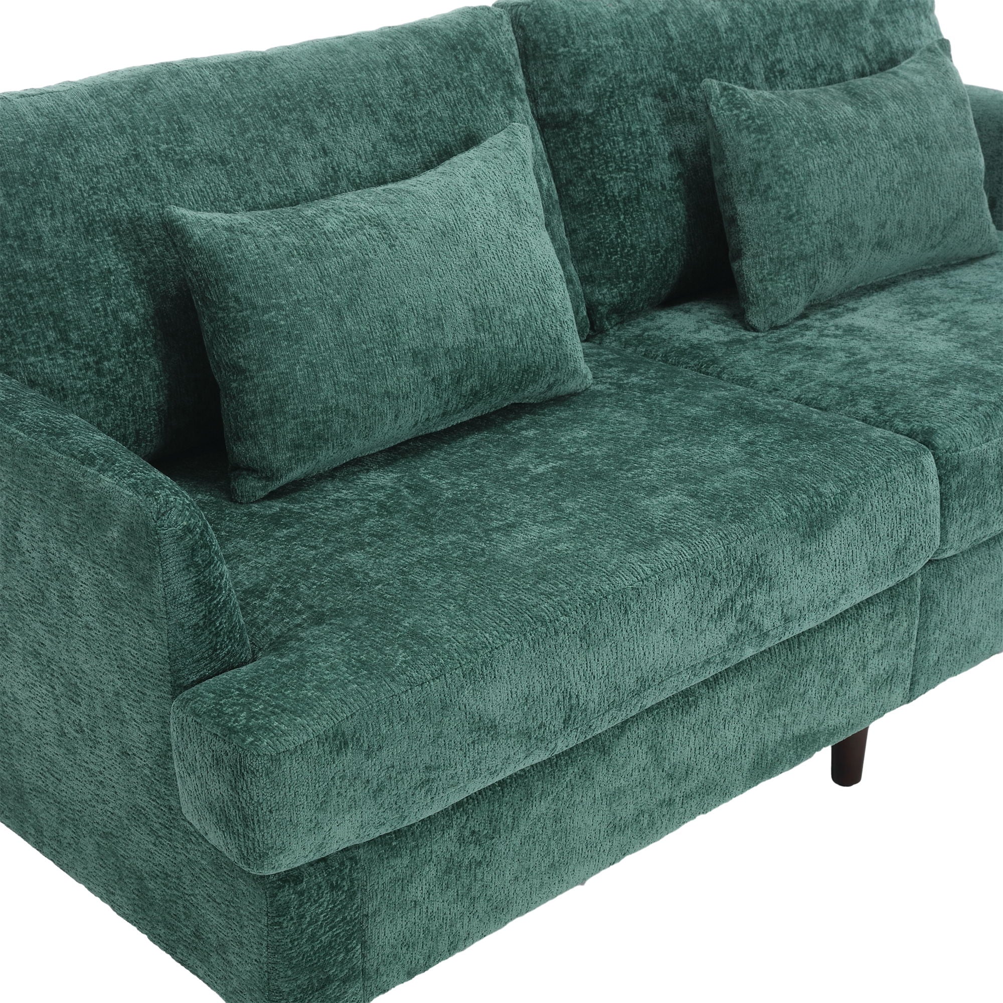 Mid Century Modern Fabric Loveseat Sofa, 2 Seat Upholstered Couch