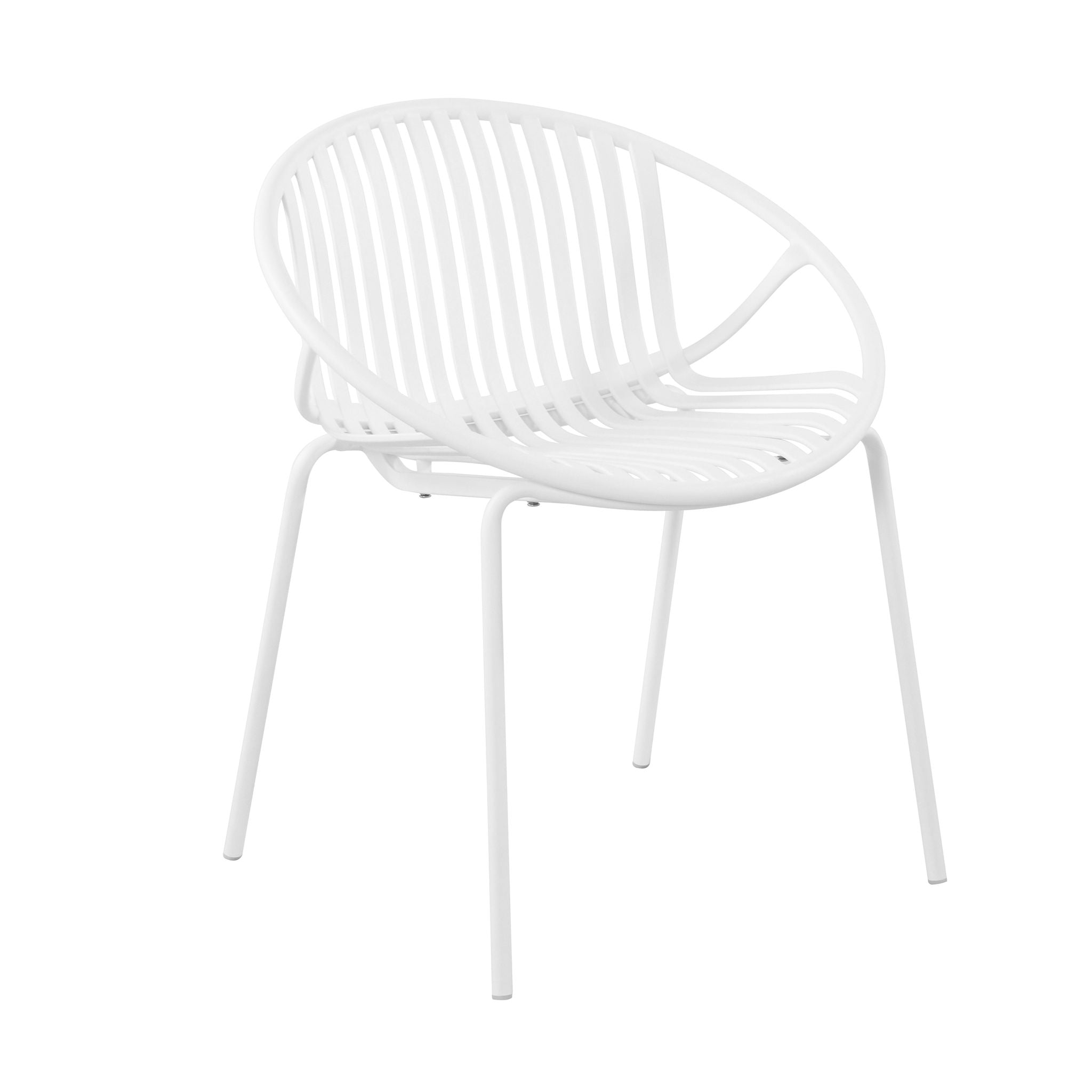 Stackable Outdoor Chairs With Breathable Plastic Backrest (Set of 2)