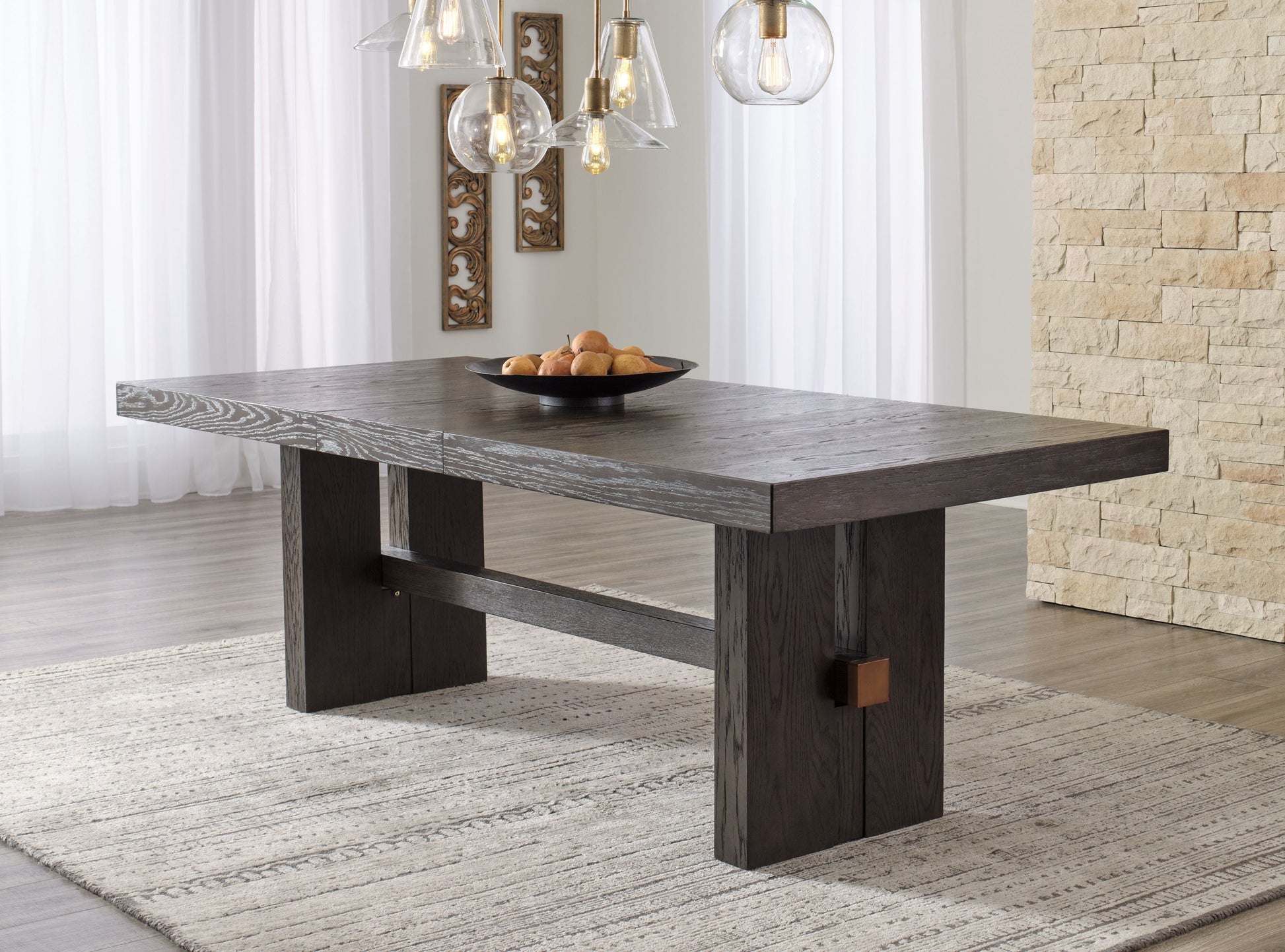 Signature Design by Ashley® Burkhaus - Dark Brown - Rectangular Dining Room Extension Table | Meri Furniture