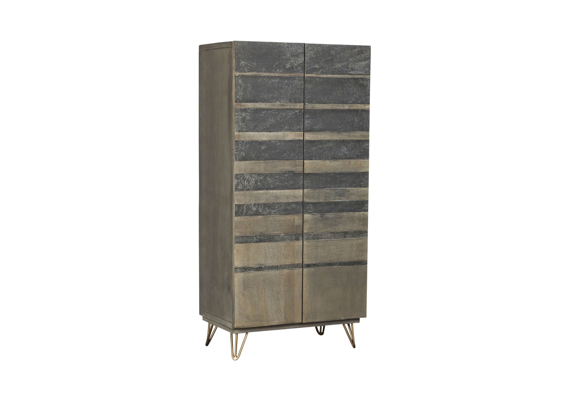 ACME Beretta - Wardrobe - Gray Stone & Ash Oak | Meri Furniture