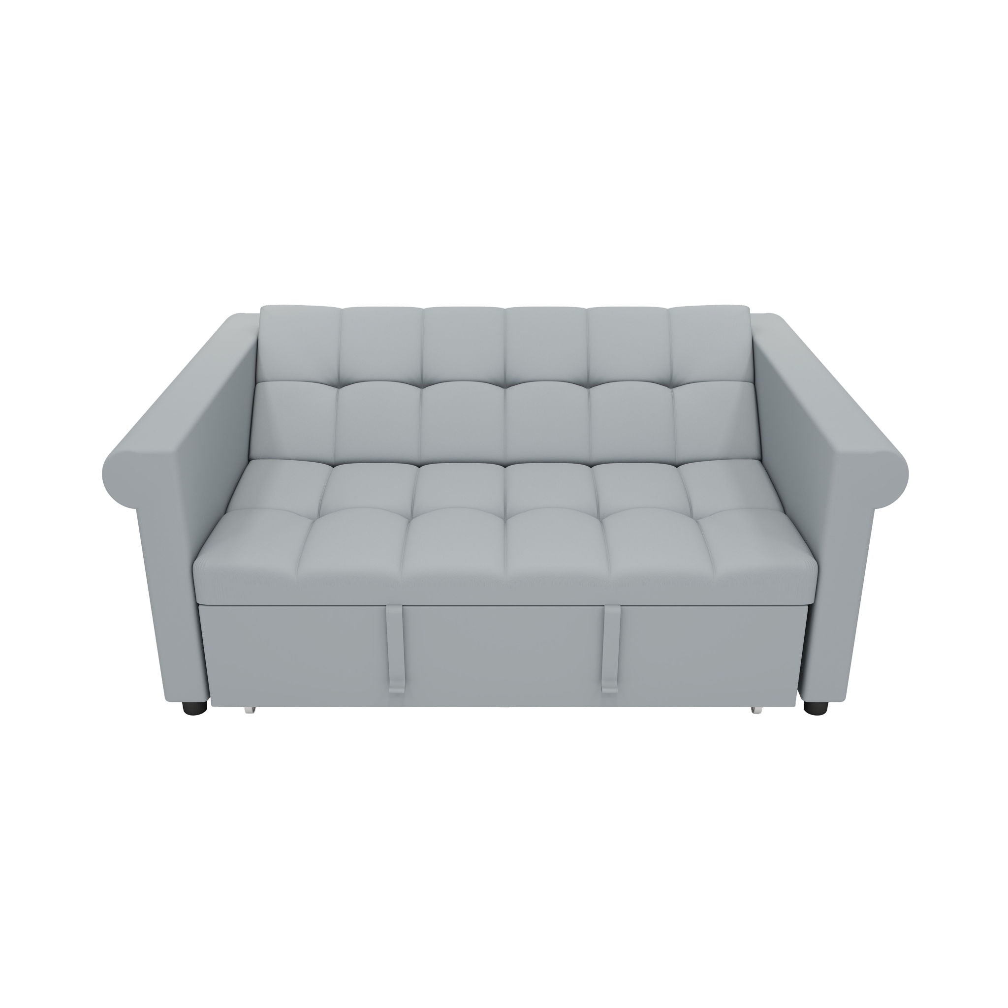 Compact Loveseat With Trundle Sleeper And Storage Pocket - Gray